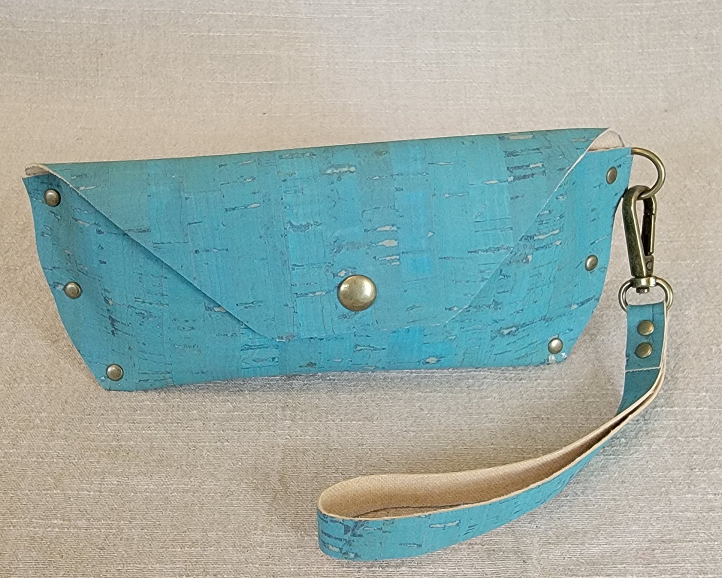 Cork Eyeglass Case - Turquoise