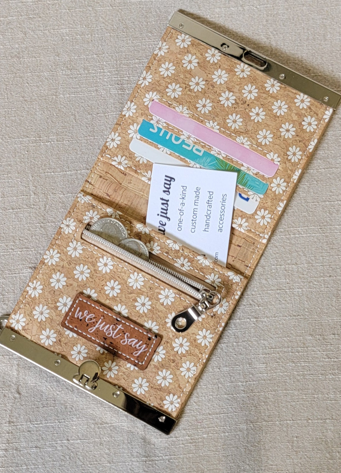 Cork Wallet - Daisies