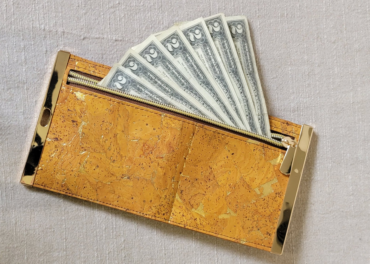 Cork Wallet - Yellow/Gold