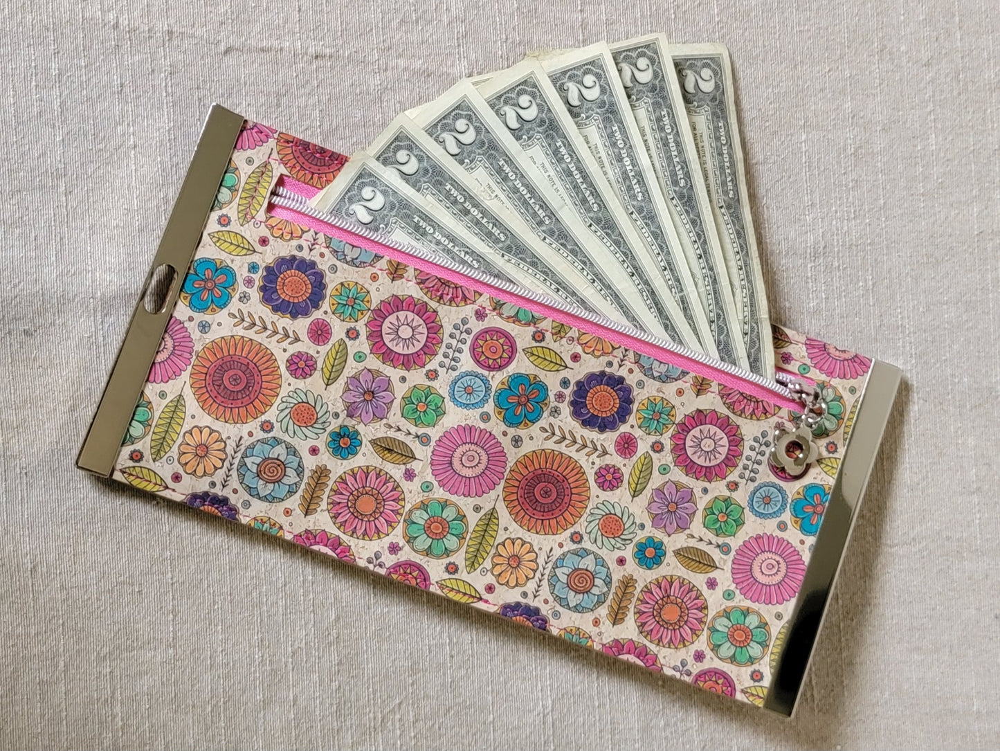 Cork Wallet - Fun Flowers