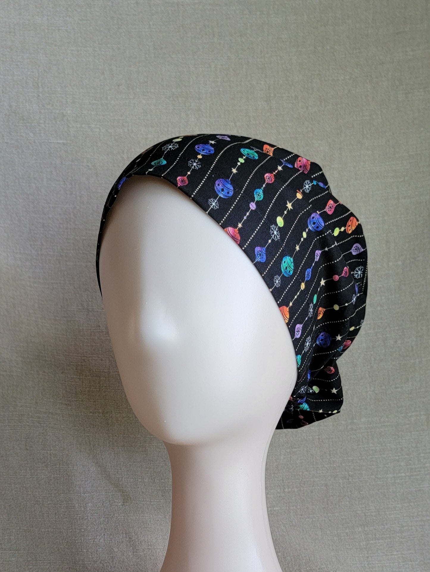 Scrub Cap - Ornaments/Black
