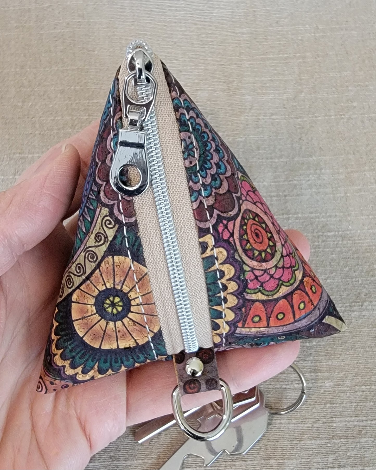 Pyramid Cork Key Keeper - Paisley