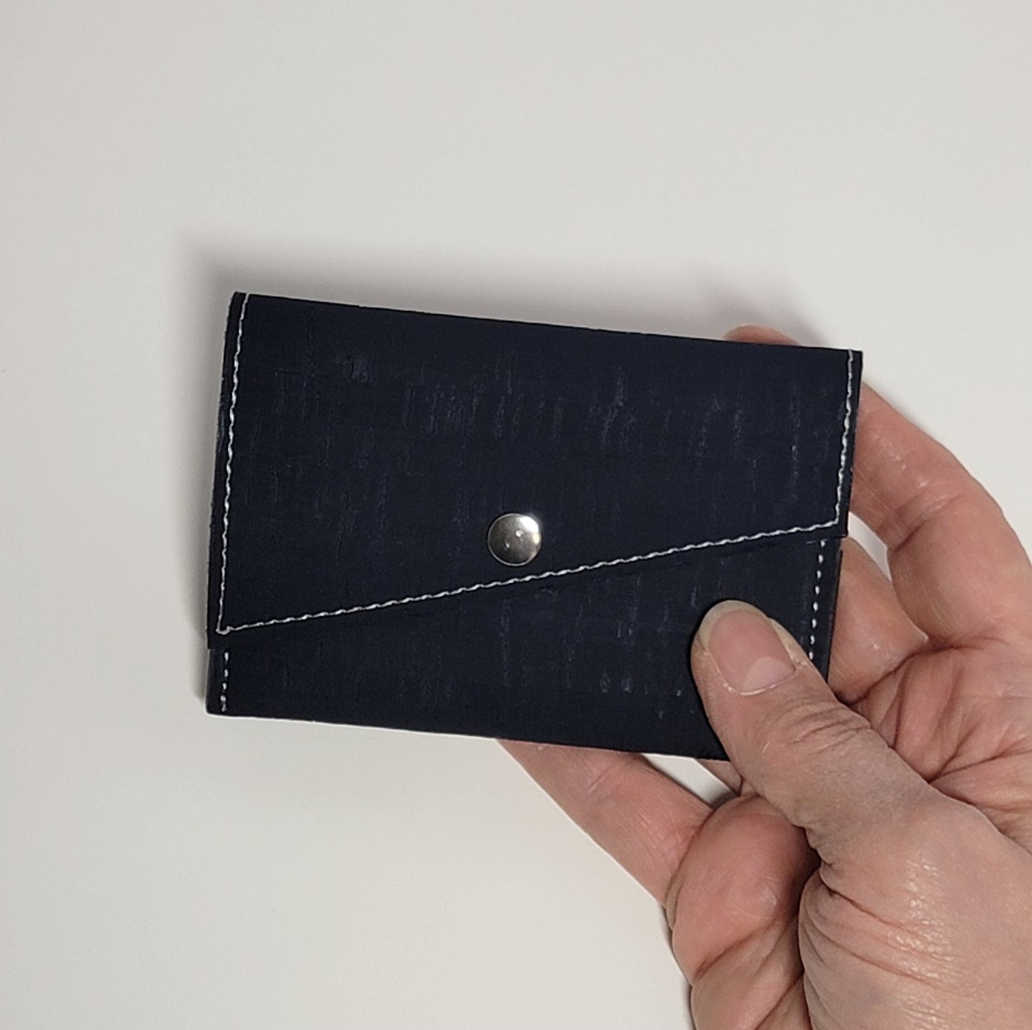 Slim Snap Card Wallet - Navy/Salmon
