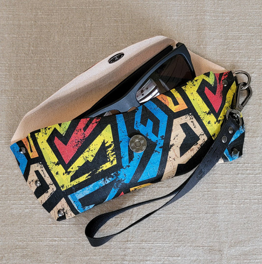 Cork Eyeglass Case - Geometric Grunge
