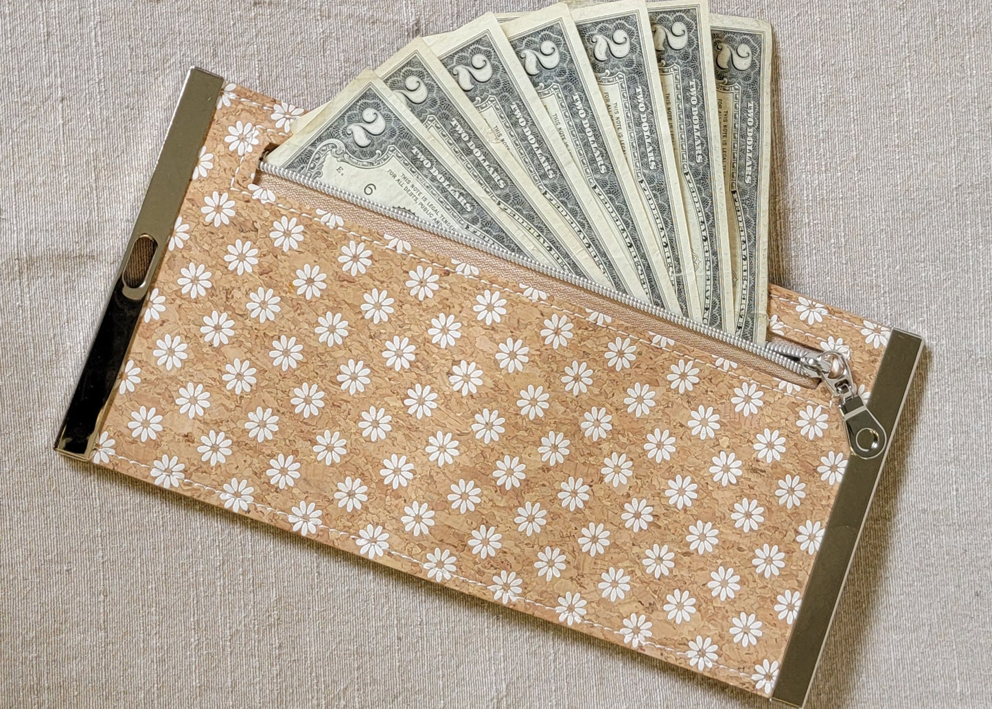 Cork Wallet - Daisies