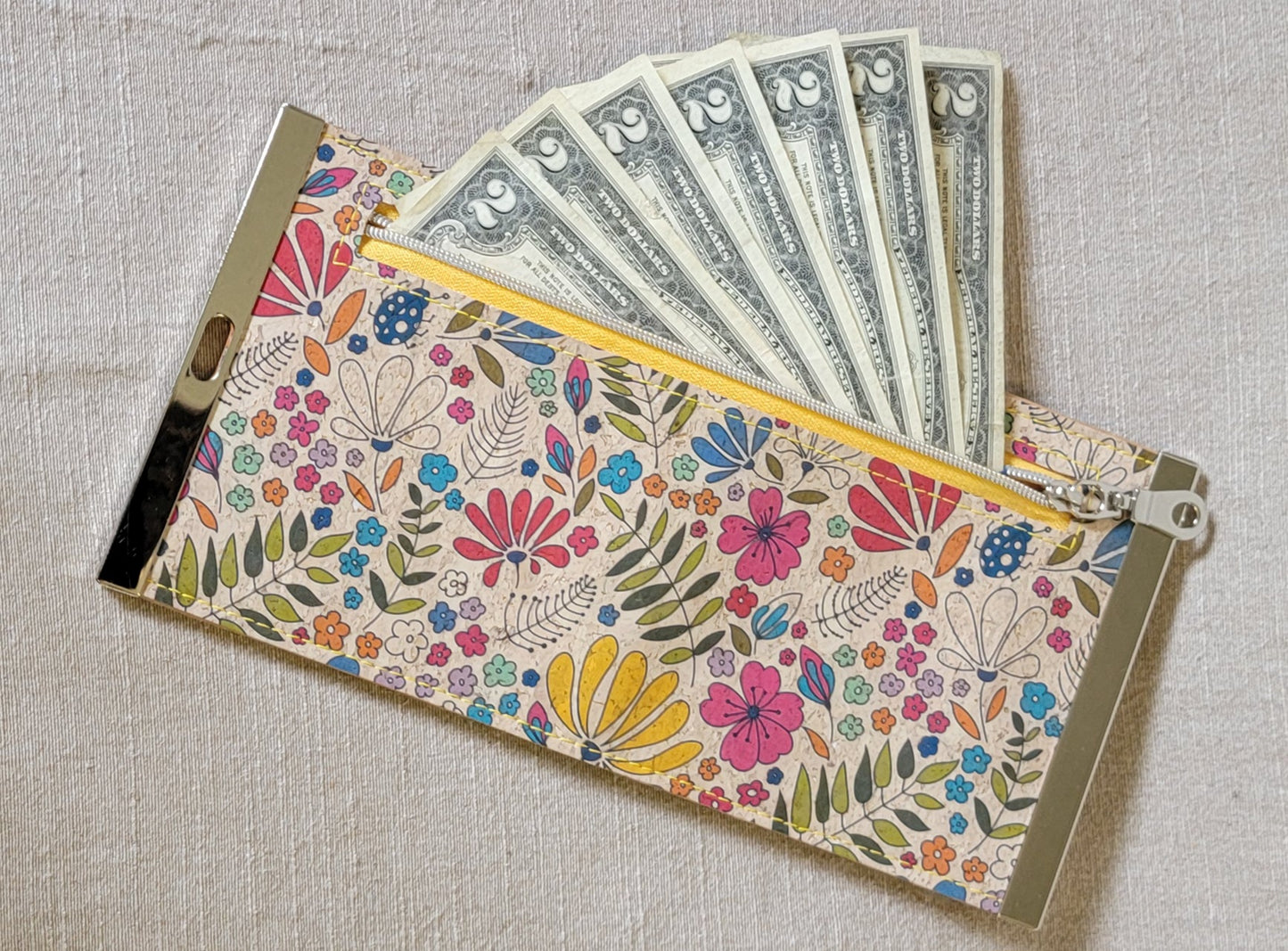 Cork Wallet - Bright Wildflowers
