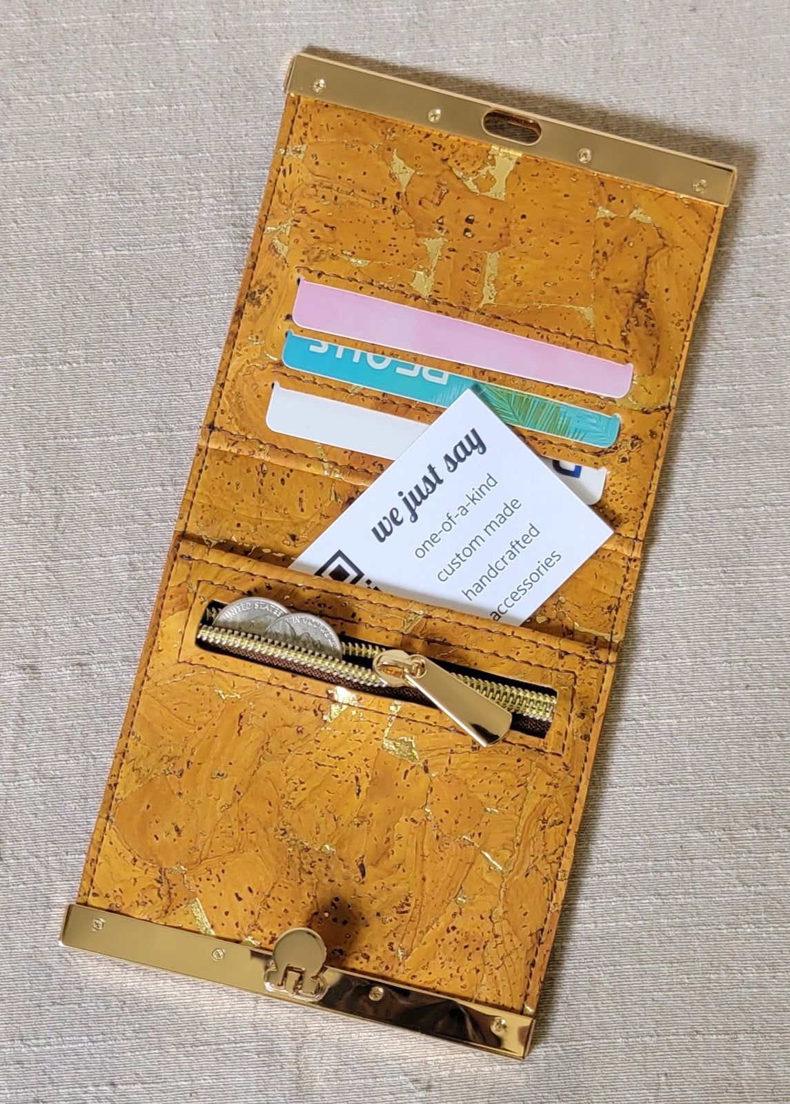 Cork Wallet - Yellow/Gold