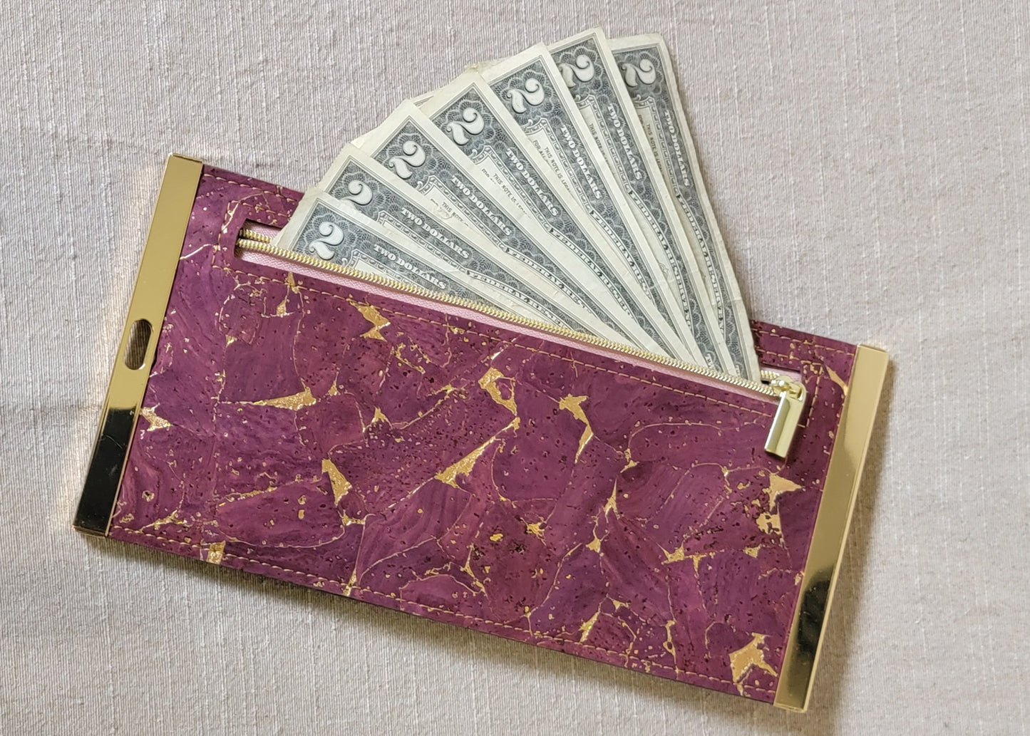 Cork Wallet - Wine/Gold