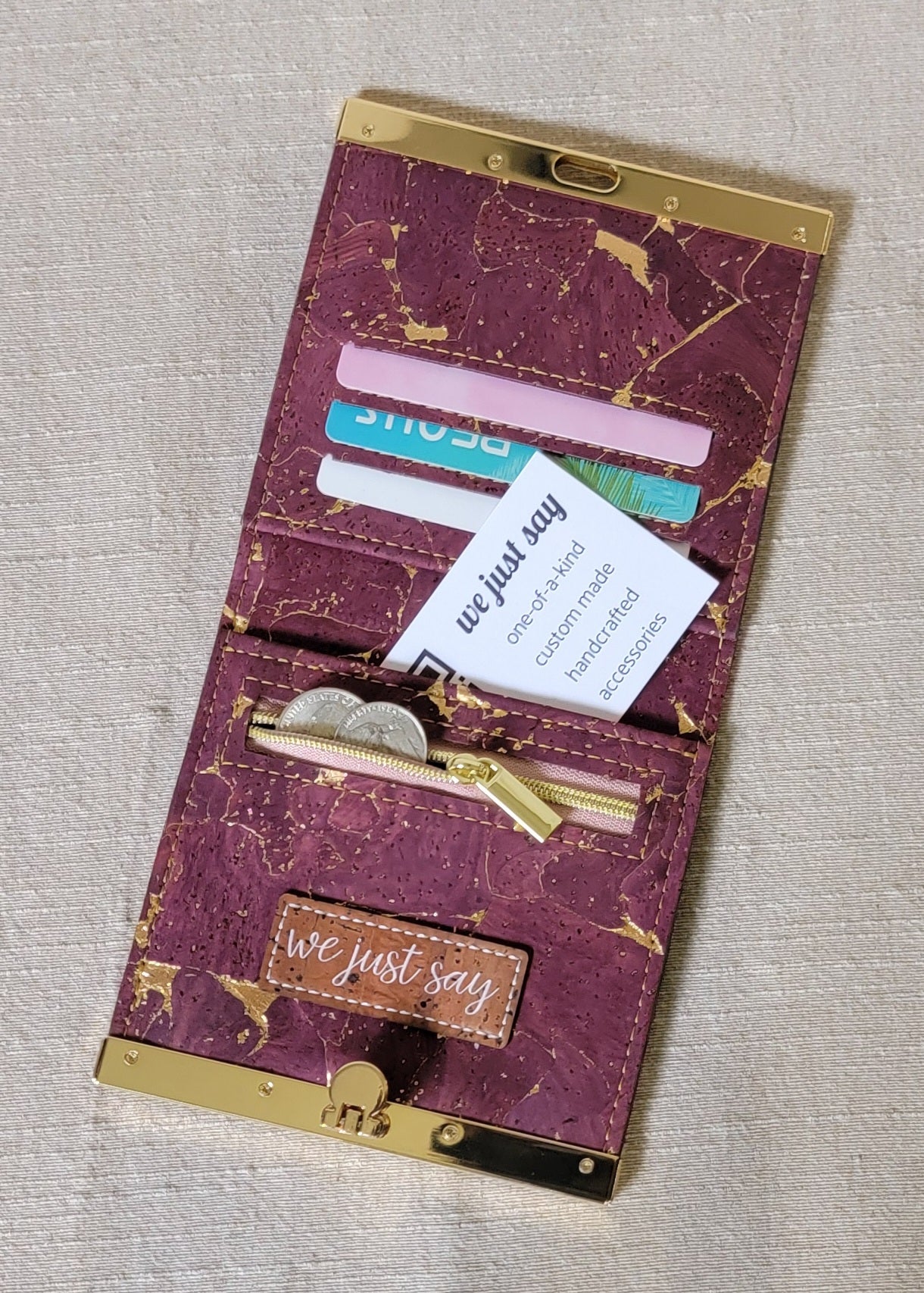 Cork Wallet - Wine/Gold