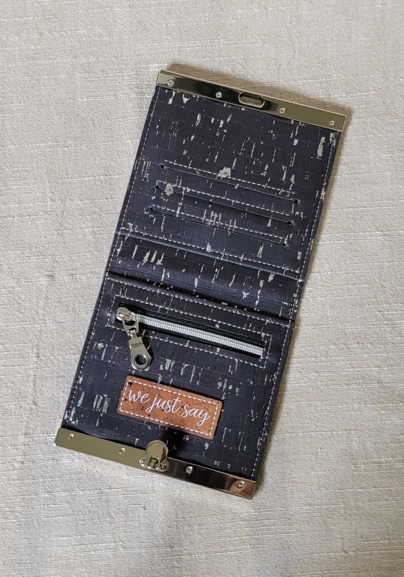 Cork Wallet - Black/Silver