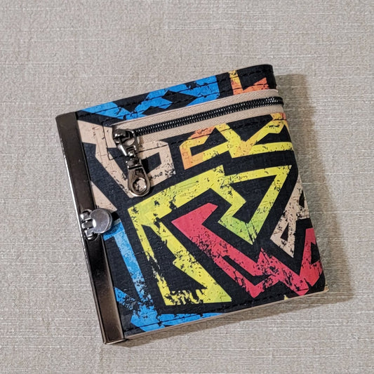 Cork Wallet - Geometric Grunge