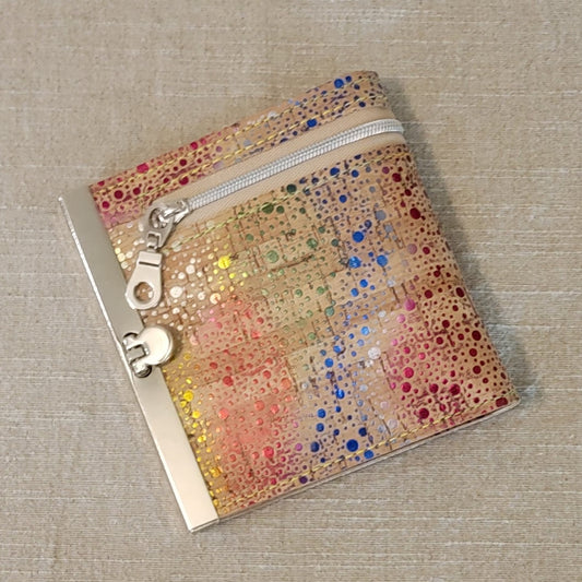 Cork Wallet - Iridescent Rainbow Speckles