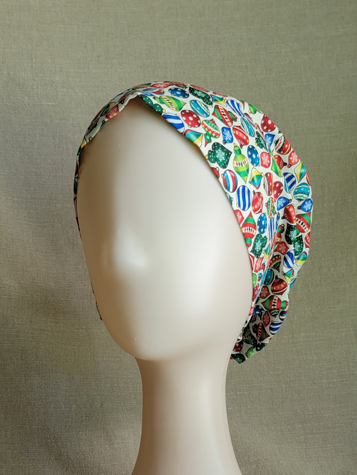 Scrub Cap - Ornaments/White