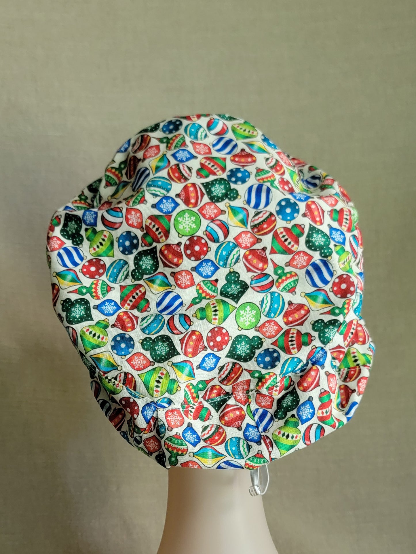 Scrub Cap - Ornaments/White