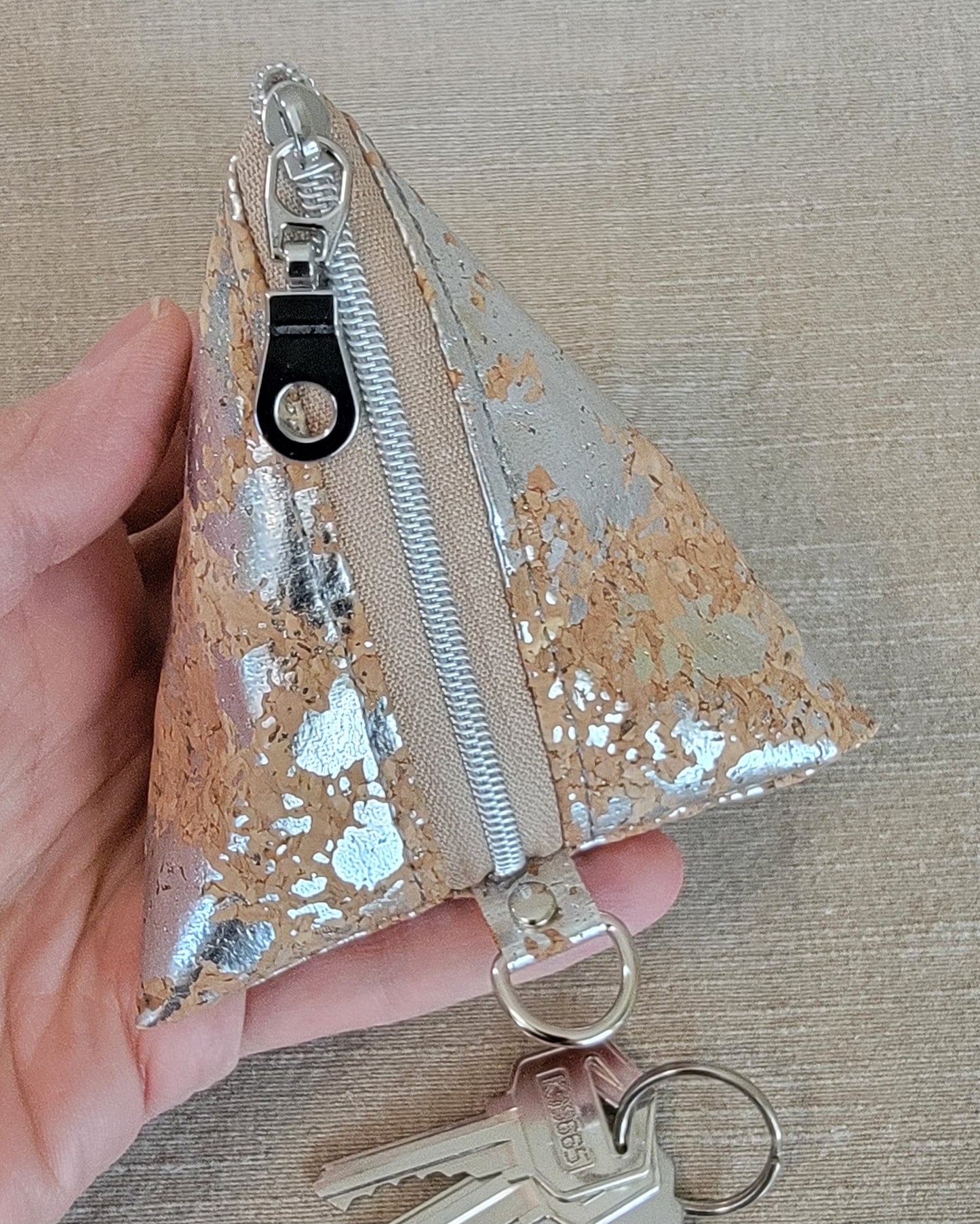 Pyramid Cork Key Keeper - Natural/Silver Splotch