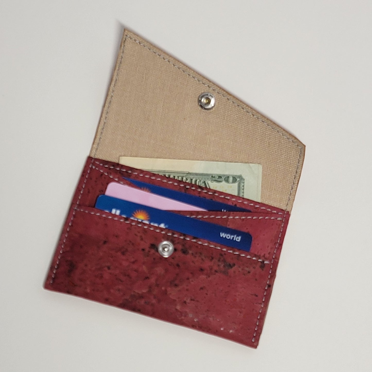 Slim Snap Card Wallet - Dark Pink