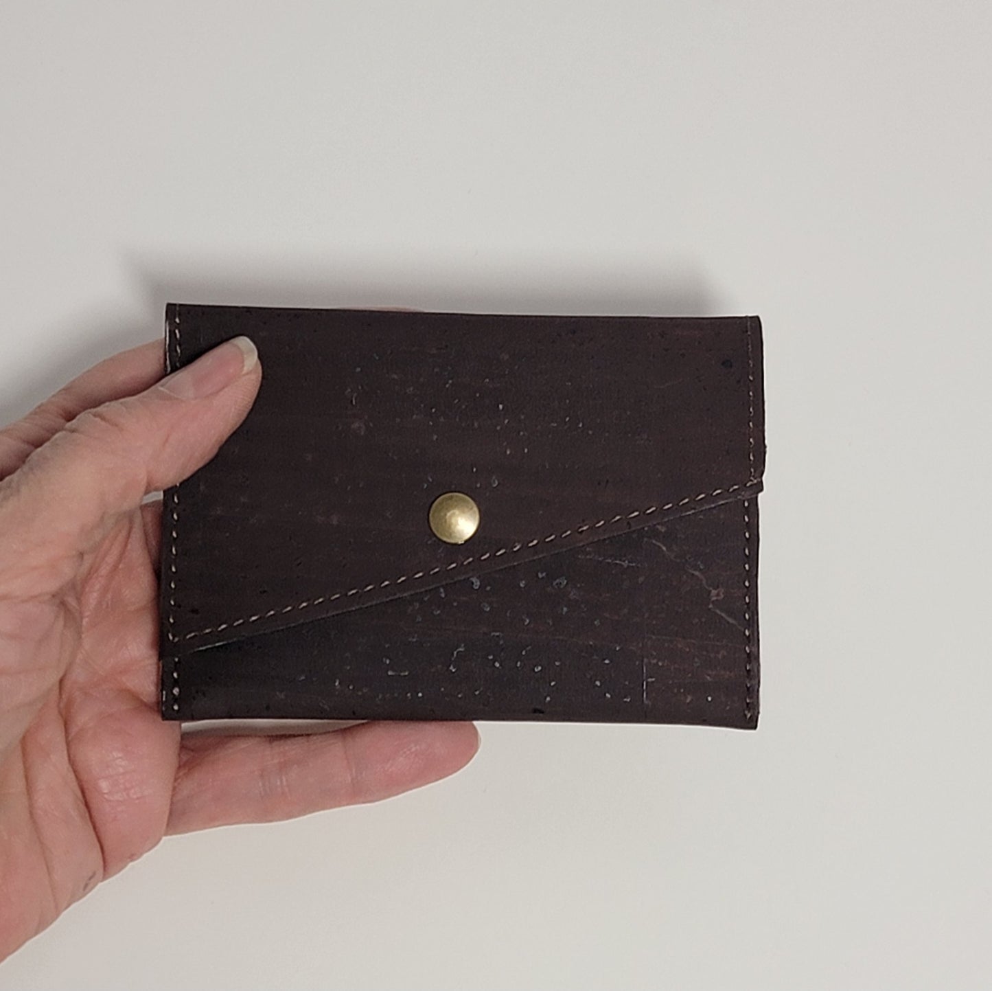 Slim Snap Card Wallet - Brown/Natural