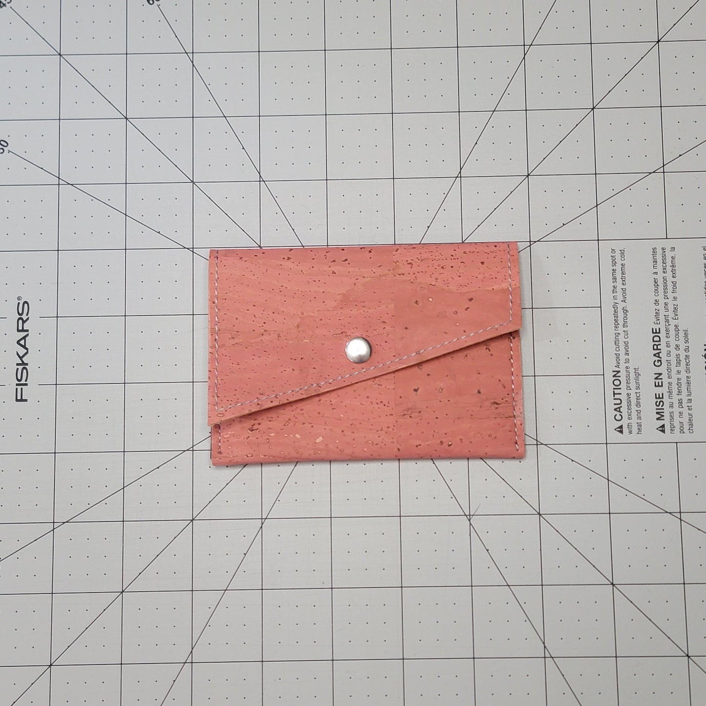 Slim Snap Card Wallet - Salmon/Royal Blue