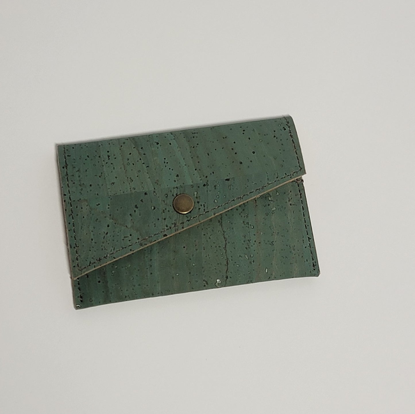 Slim Snap Card Wallet - Olive Green/Brown/Natural