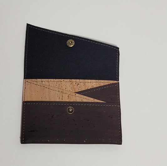 Slim Snap Card Wallet - Brown/Natural